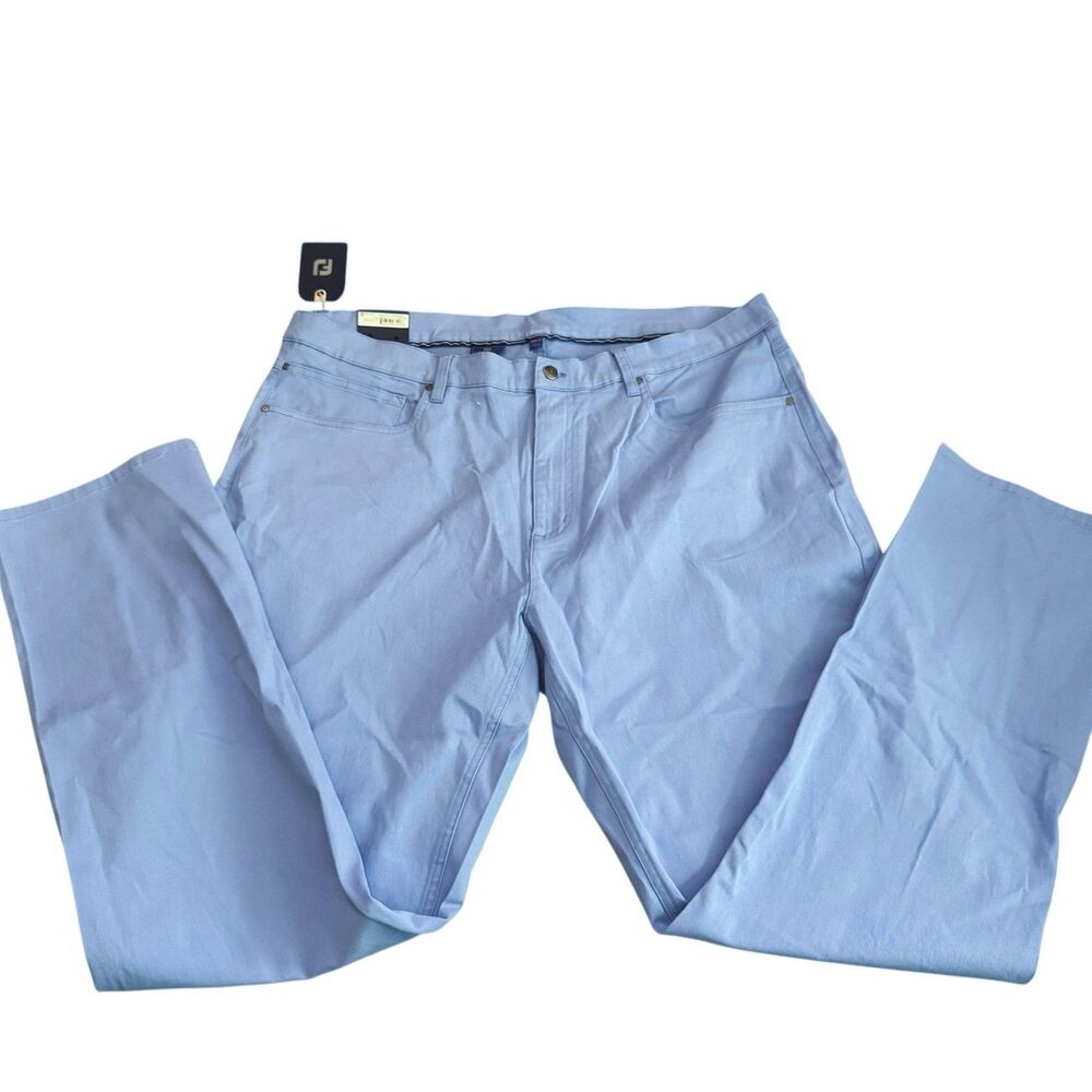 NWT FootJoy Men's Cotton Twill 5-Pocket Golf Pants Blue Lagoon - Sz. 40 x 32